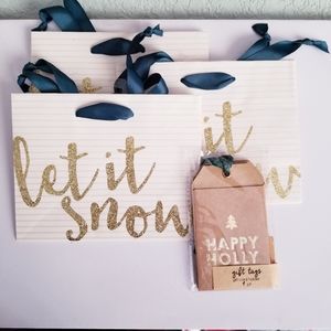 Holiday Christmas Small Gift Bags 4 Gift Card Tags